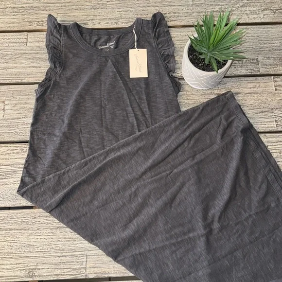 Women’s Good Threads Frilled Sleeved Long Dress, Gray, Sz XS - Picture 3 of 4